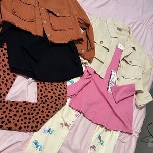 Wonder Nation Kids Matching Set - Pink, Cream, Black, Brown